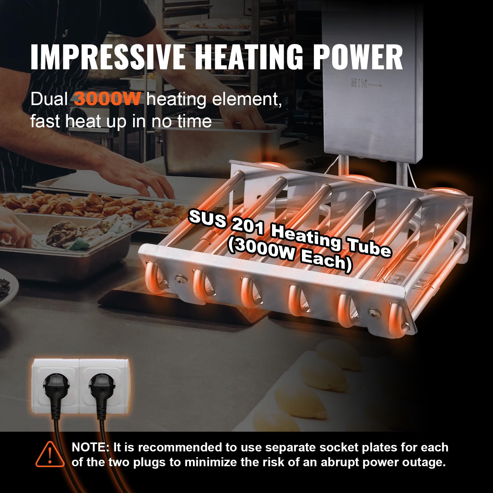 Vevor Commercial Electric Deep Fryer, 24L 3000W W/Dual Removable Basket, Stainless Steel Electric Countertop Fryer W/Time Contro